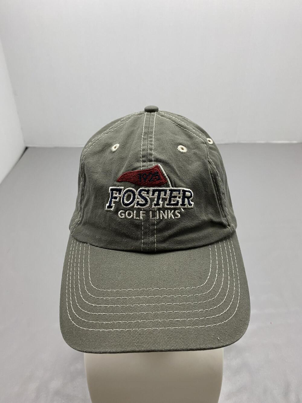 Foster Golf Links Hat Cap Strap Back One Size Green Baseball Cap Adjustable Mens